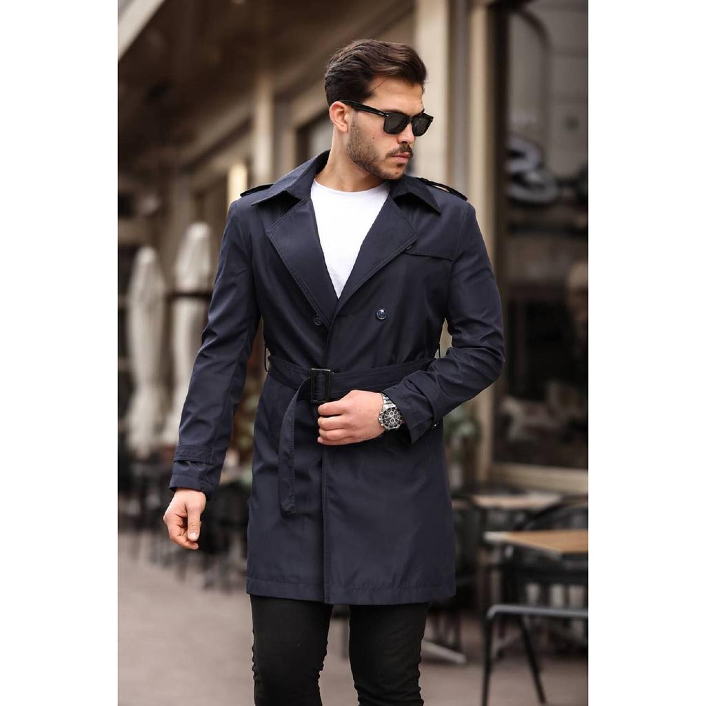 Men's Premium Epaulette Trench Coat Topcoat