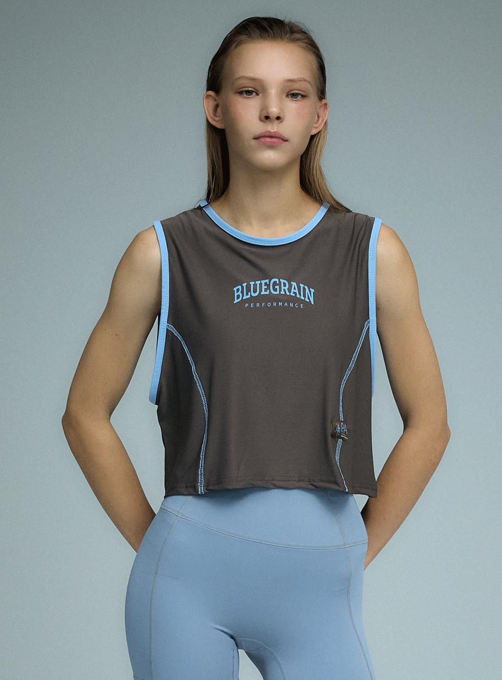 Blue Grain Mesh Jersey Sleeveless Walnut Sky Walnut Sky/L