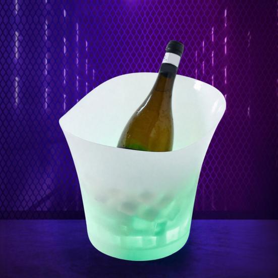 Xiaobudian LED Light Up Ice Bucket, Glowing Beer Bucket with Color Changing Lights, Battery Powered Champagne Cooler for Bar KTV Party