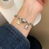 Retro Niche Design Lock Head Cross Bracelet Women'S Versatile Personality Thick Chain Bracelet Jewelry
