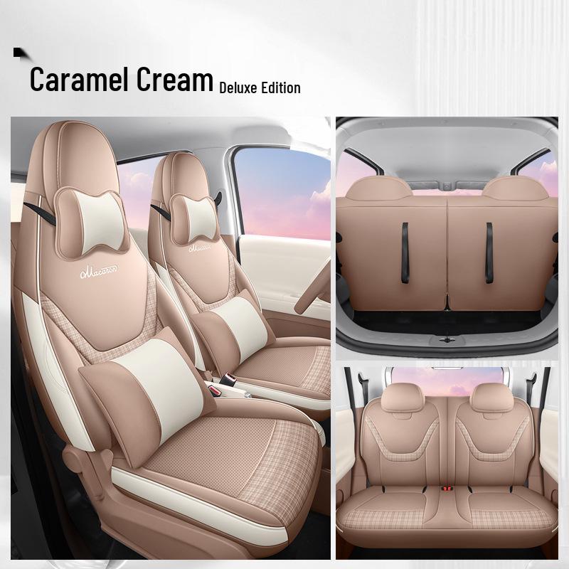 26 Model Wuling Hongguang Mini EV Seat Covers - Macaron Edition, All-Season Cushions