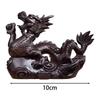 Wooden Carving Chinese Dragon Figurine Fengshui Decoration 3.9inch Long Souvenir Spring Festival for Desktop Decor Lifelike
