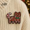 Soft Painting Enamel Pin Brooch Pin, Gingerbread Man Design Lapel Glaze Bright Color Stable Clamping Badge with Standard Safety Christmas Colors