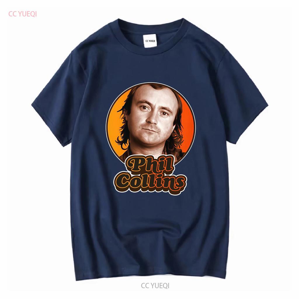 Maglietta Phil Collins Uomo Estate Classica Cotone vintage Lavata Comoda Top Per Uso Quotidiano Morbido Leggermente Elastico