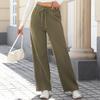 Dámské joggingové kalhoty s vysokým pasem a kapsou, tepláky, kalhoty jednobarevné, ležérní kalhoty