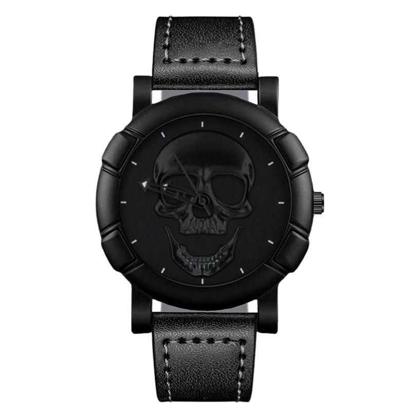 Fashion Mens Personalized 3D Skull Watches Luxury Men Casual Quartz Wristwatch Male Military Sports Leather Watch Reloj Hombre
