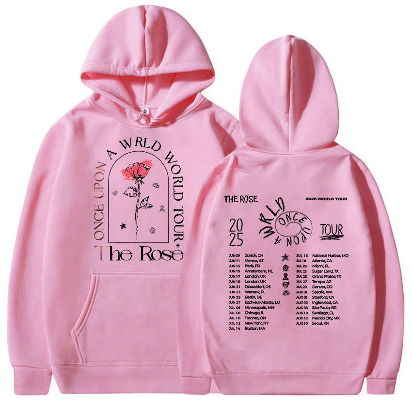 The Rose Once Upon AWRLD World Tour 2025 Print Hoodie Men's Women Hip Hop Kpop Fleece Pullover Sweatshirts Fans Gift Streetwear