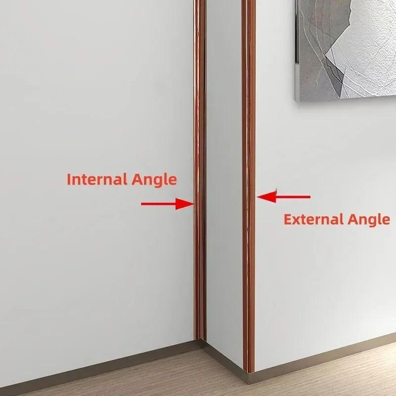 Gold Wall Furniture Corner Molding Trim Sticker Self Adhesive Decor Tape Anti-Bumb Kid Safety Table Edge Guard Protection Strip