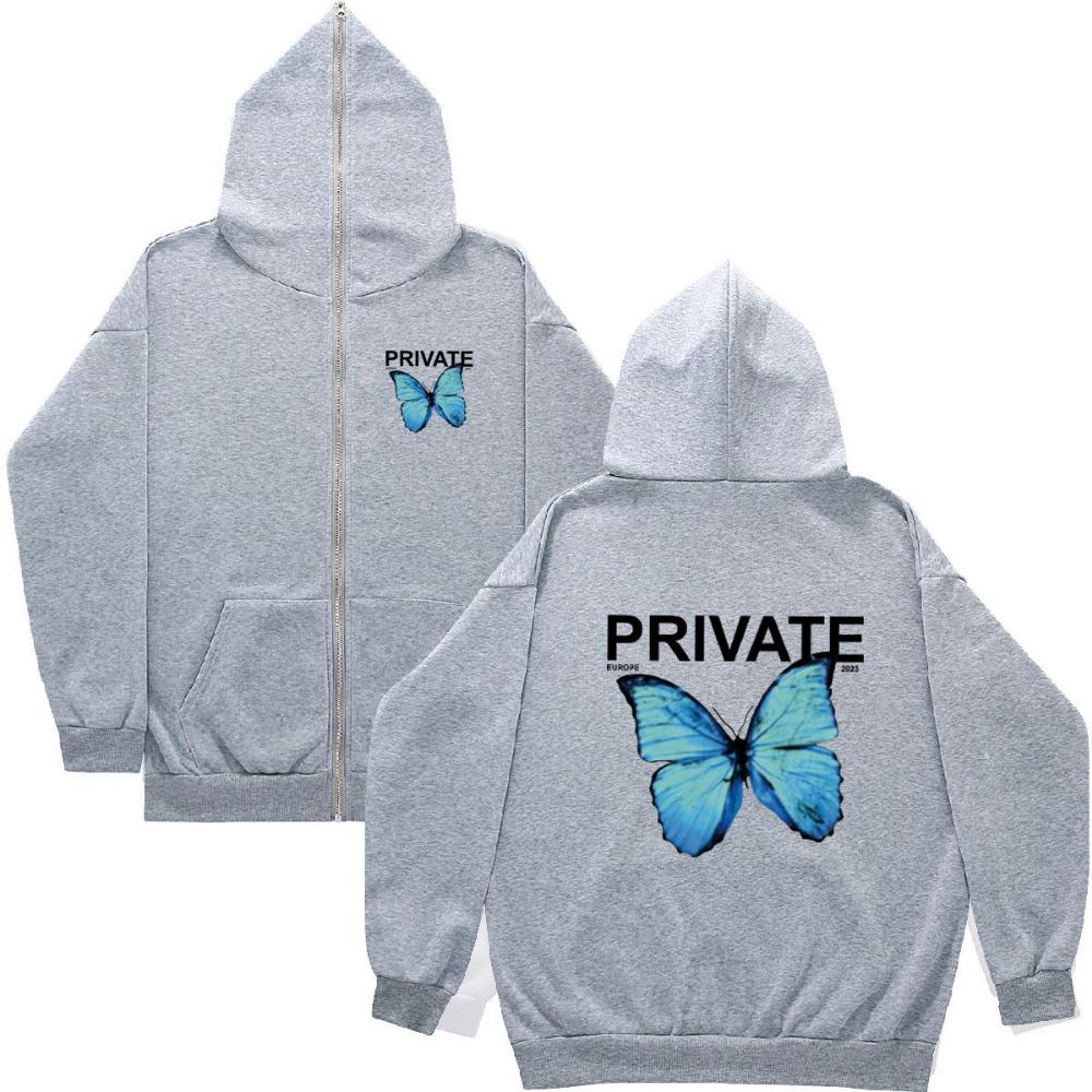 New Butterfly PRIMATE Printed Cardigan Zipper Hoodie Zipper Hooded Sweatshirt Men's and Women's Outerwear In Stock