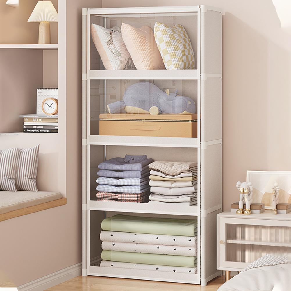 Closet Organizer with Lid Clothes Storage Organizer Dustproof Clothes Organizer Multi-layer Storage Rack for Bedroom