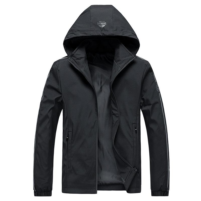 Весна и осень новый тренд мужская куртка простая повседневная универсальная модная красивая простая куртка M чёрный