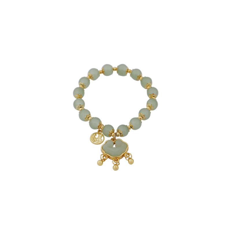 Ping An Lock Birthday Beaded Bracelet Female, Retro Fu Character Design Sense Activity Gift Bracelet