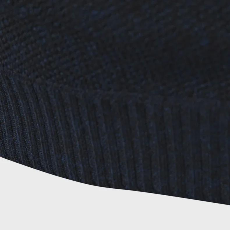 Men's European Slim Fit Zipper Stand-Up Collar Knit Sweater for Autumn and Winter