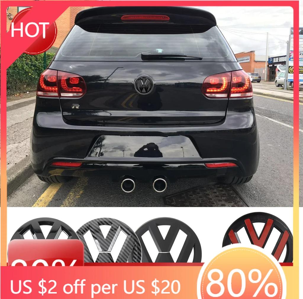 Nieuw Nieuw 2 Stuks Auto Voorgrille/Achterembleem Kapjes Logo Sticker Voor Volkswagen VW POLO Scirocco GOLF 5 6 7 8 MK5 MK6 MK7 MK8