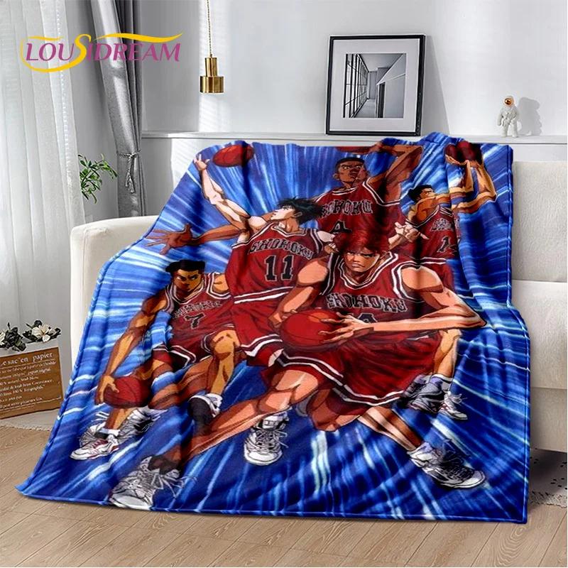 2026 New Cartoon Slam Dunk Anime Basketball Soft Blanket,Soft Throw Blanket for Home Bedroom Bed Sofa Picnic Travel Child Gift
