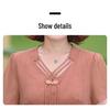 Chinese Inspired Two-Piece Short Sleeve Dress for Middle-Aged & Elderly Women - Summer Solid Color Trendy Mid-Length Skirt