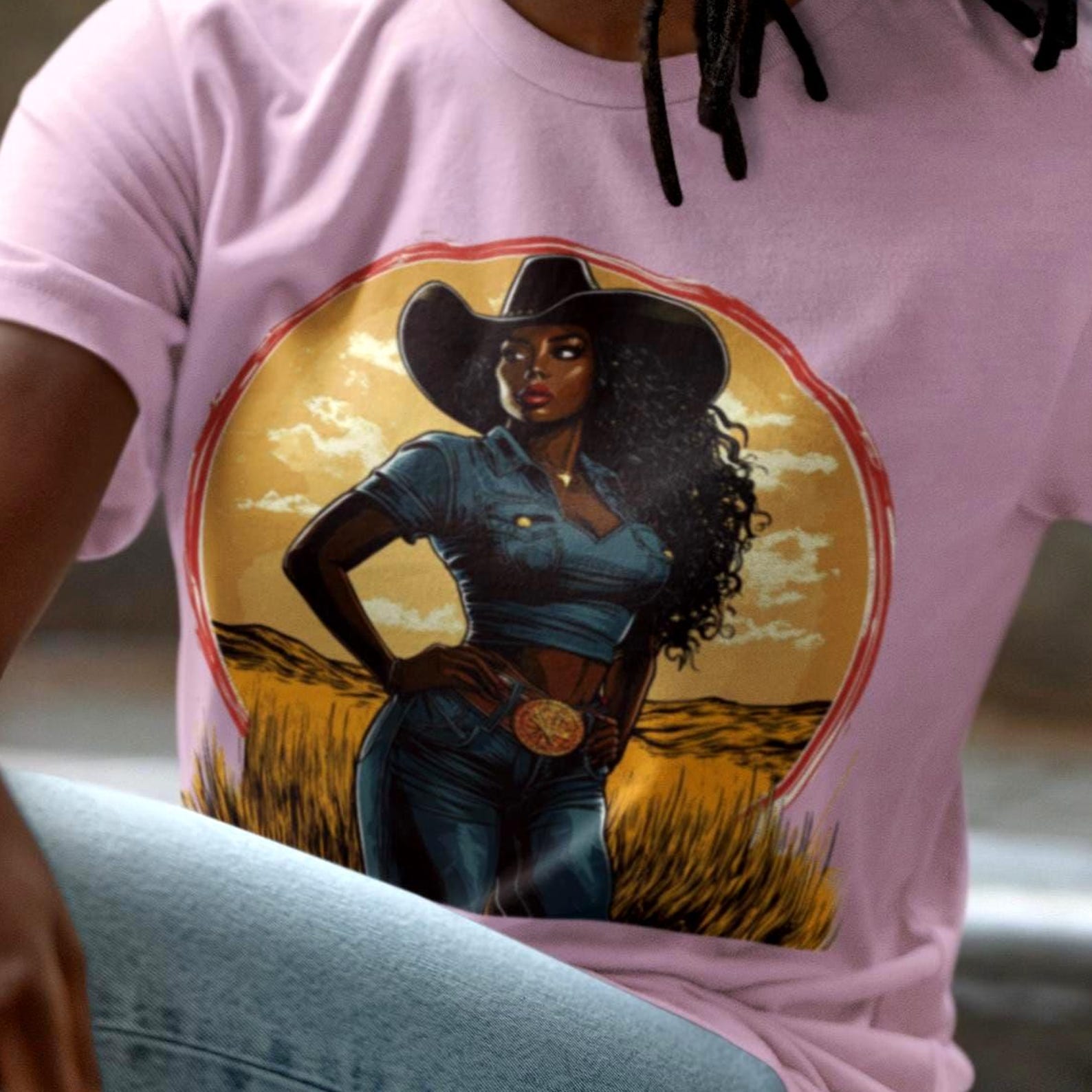 Melanin Cowgirl T-Shirt, Black Rodeo Shirt, Western Heritage Tee 2XL
