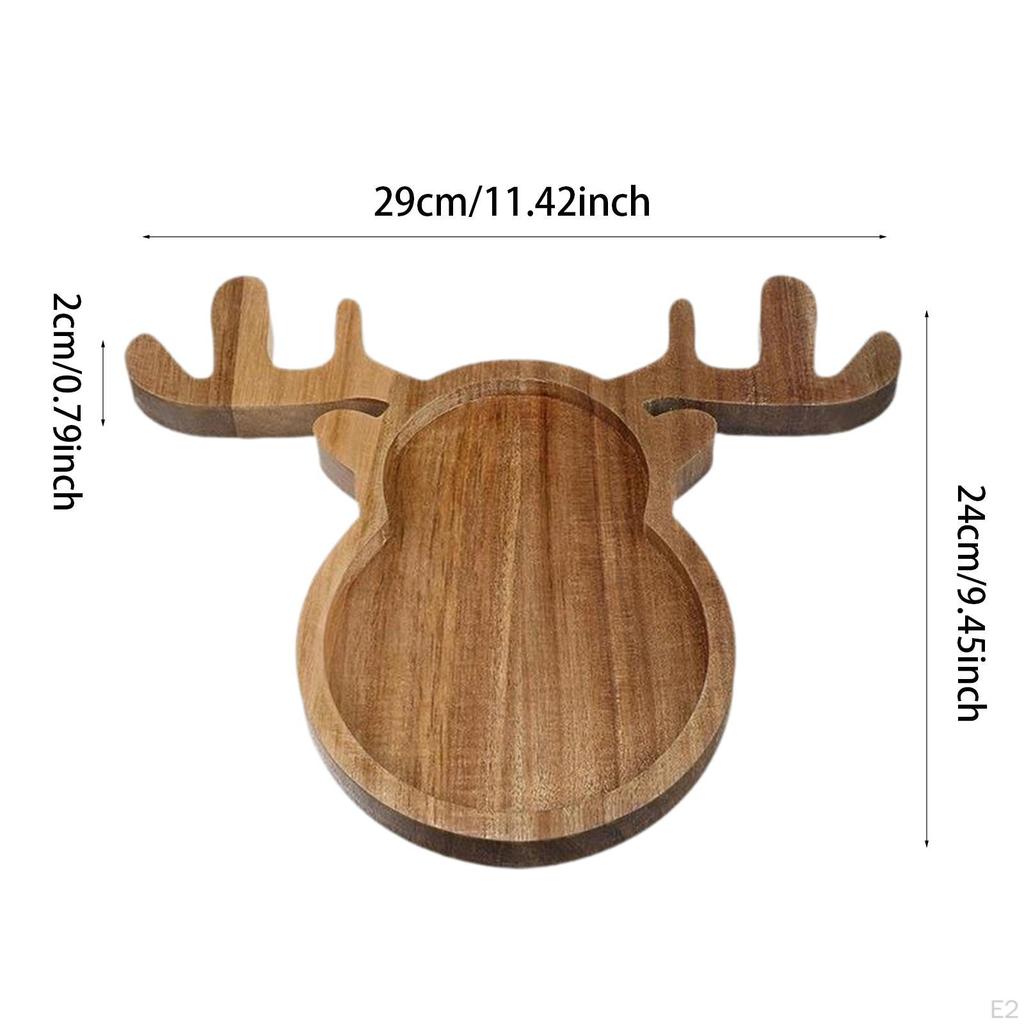 Christmas Wooden Serving Tray Dessert Plate Sturdy Decorative Breakfast Food