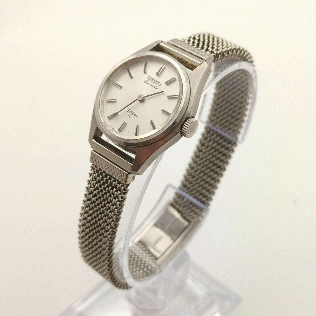 SEIKO Belfina Automatic Ladies Watch Silver Working Item Vintage