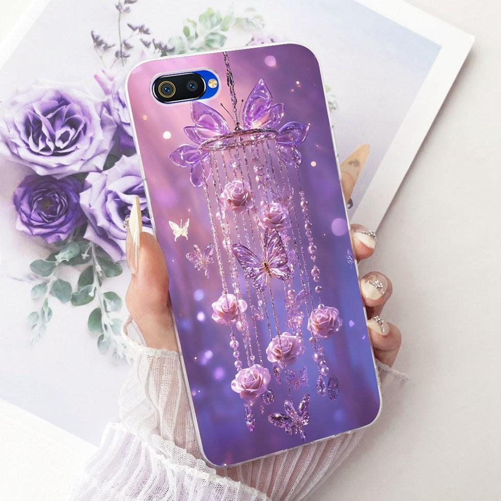 Transparent For Realme C2 Case Cover Cute Fashion Butterfly Funny Painted Casing For Realme RMX1941 RMX1945 RMX1943