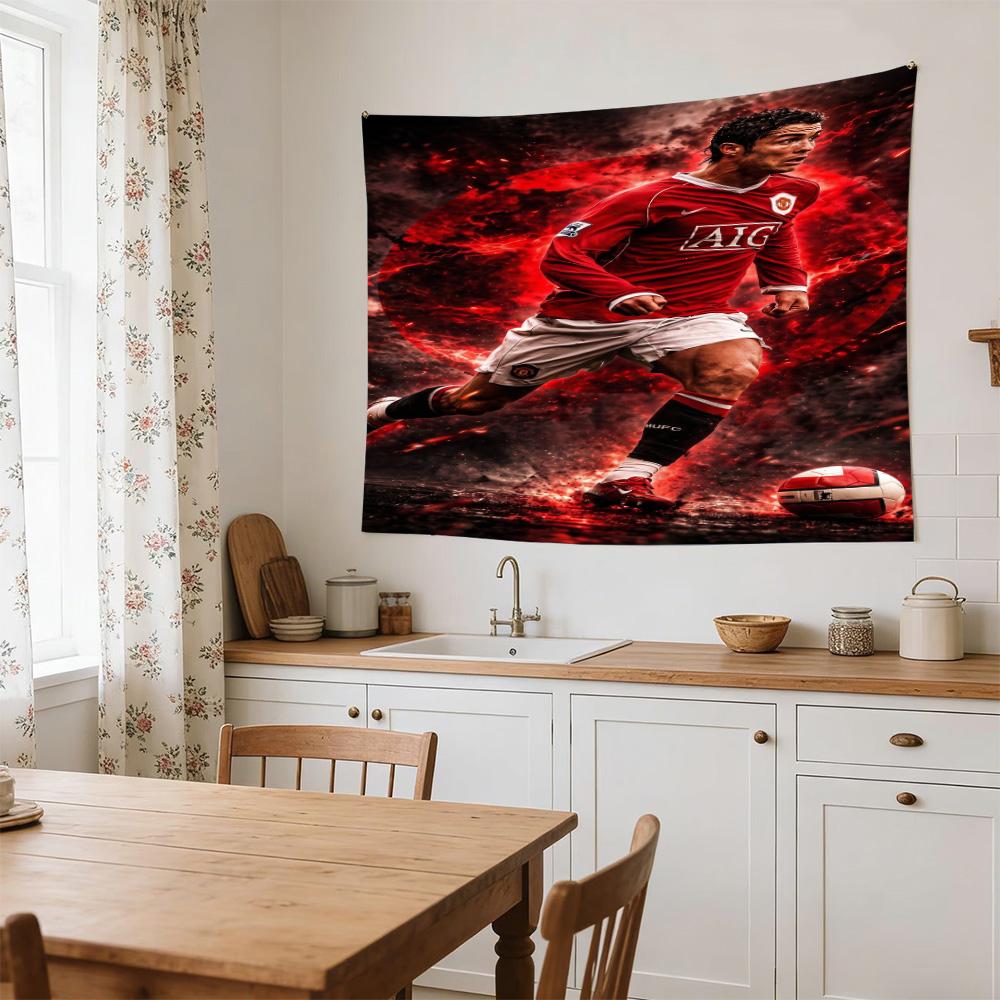 Ronaldo's Portugal Jersey Large Wall Tapestry,Ideal for Office Backdrops, Holiday Gifts, Home Decor (Living Room, Bedroom, Dorm, Parties), and Outdoor