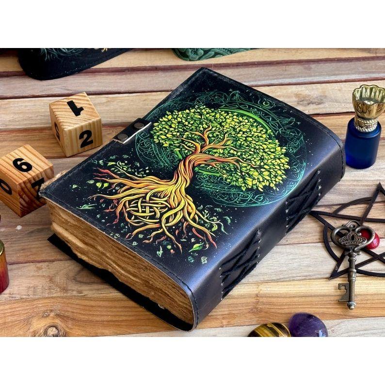 Leather Journal Tree of Life - Genuine Leather Notebooks For Women - Beautiful Journal For Sketches Book Traveling Book Blank Spell Book