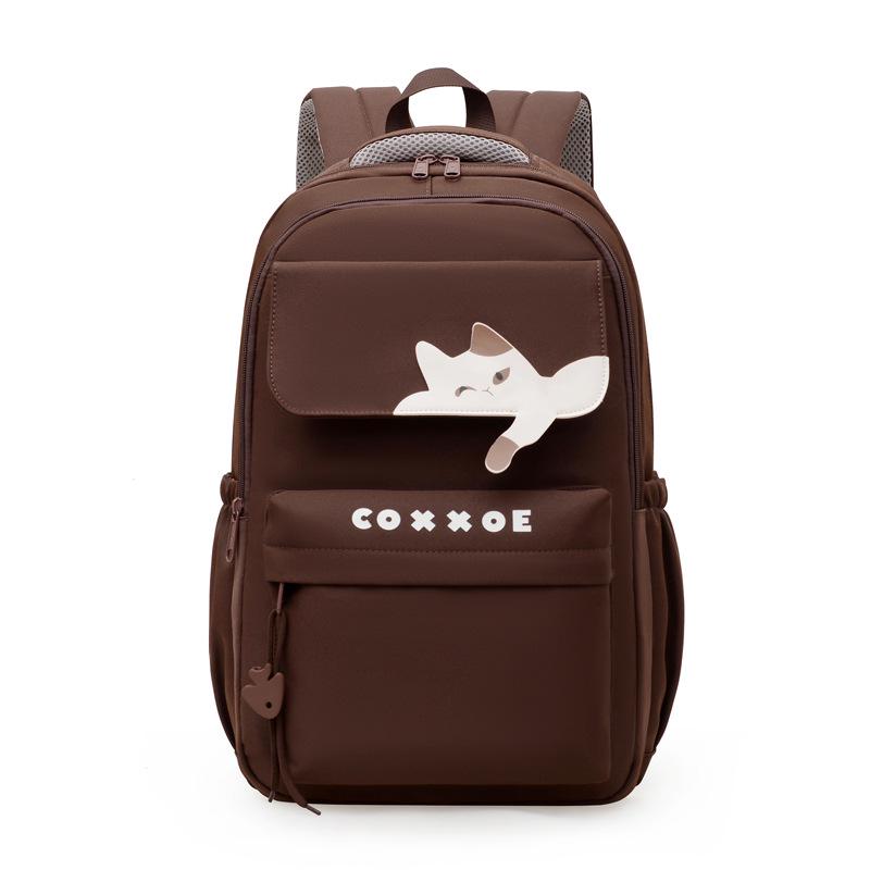 

Waterproof Japanese-Style Laptop Backpack for Students - Large Capacity Schoolbag for Junior High, High School & College 32cm x 18cm x 47cm, 650g коричневий