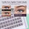 VYRILA Spider Violet Lash Clusters 10-16mm Natural Cluster Lashes Fake Eyelashes 3D Wispy D Curl Fluffy DIY Lash Extensions