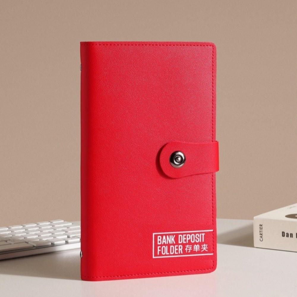 PU Leather Bank Deposit Folder Large Capacity Document Holder Simple Bank Check Bill Holder