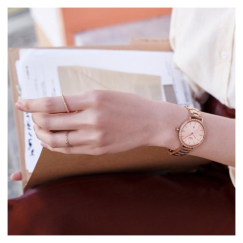 Casio SHEEN Series Elegant Series Favorite Model for Fashionable Business Designers Date Display Quartz Movement Stainless Steel Strap SHE-4535PG-7AU
