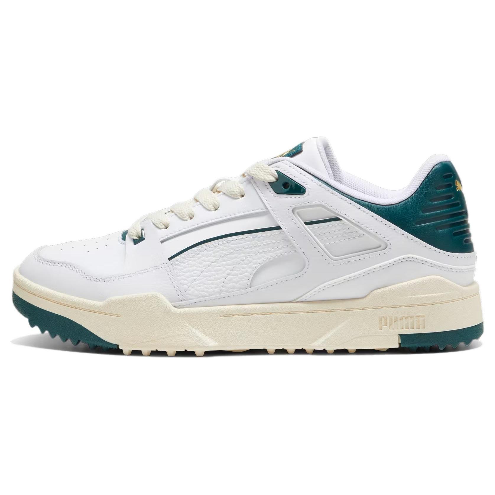 

New PUMA Slipstream G Cushioned Wear Resistant Breathable Lightweight Low Top Golf Shoes Men s White Green 309744-03 40.5