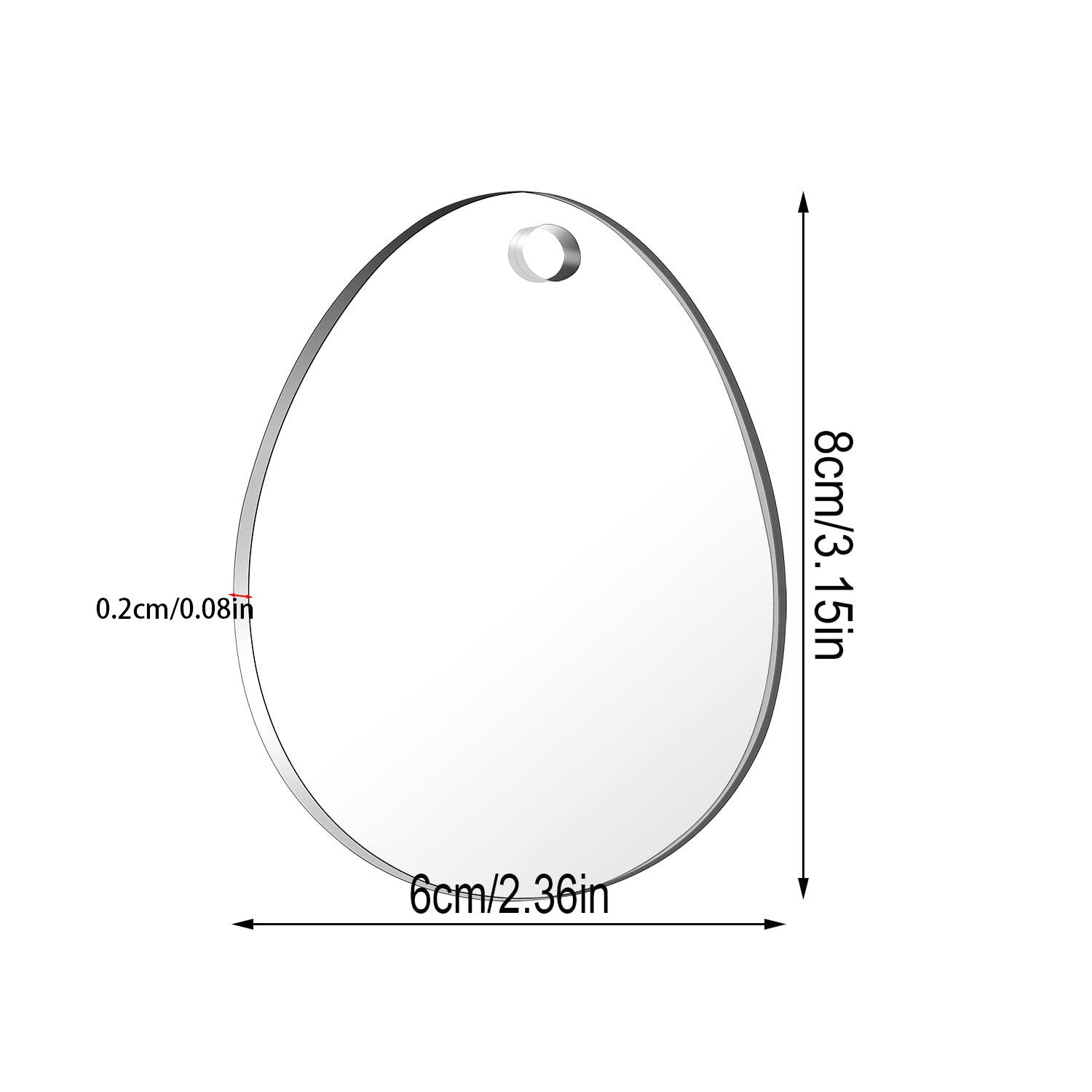 

30/50 Pieces Easter Clear Acrylic Ornament Egg DIY Blank Tag with Hole Tree Pendant for Spring Easter Party Hanging Decoration 25PCS