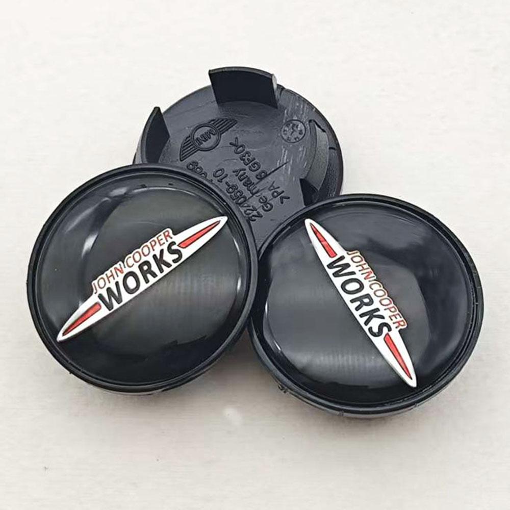 4Pcs 54mm JCW Wheel Center Caps For MINI Cooper F56 R56 Countryman John Cooper Works Hubcap Emblem Badge Replacement Parts