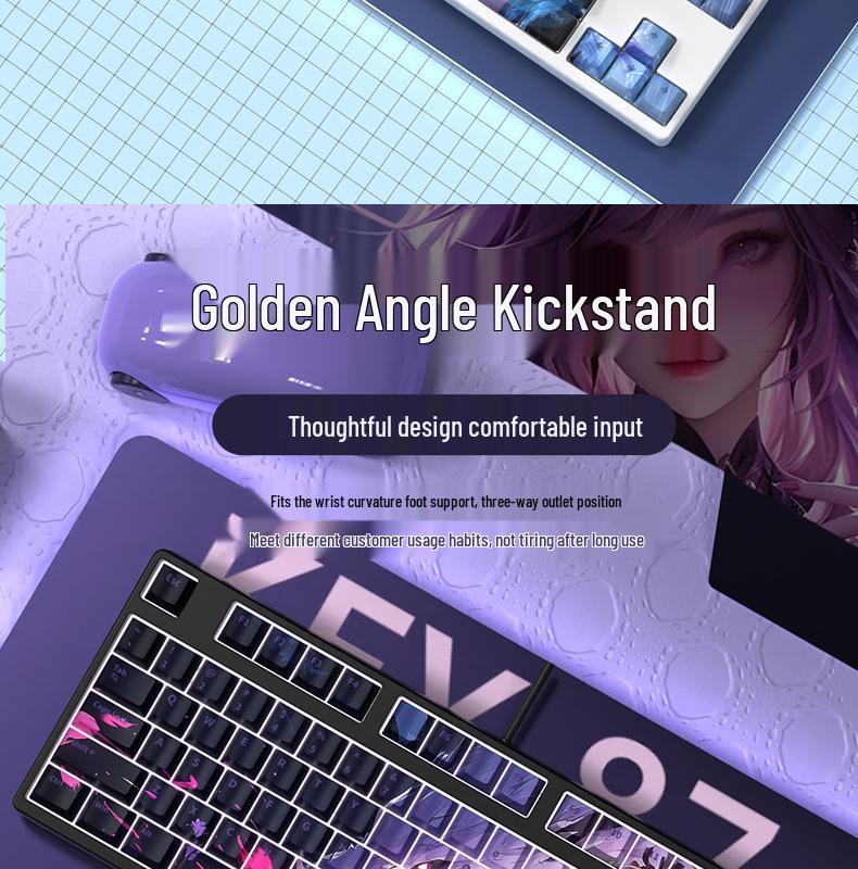 F87-Key Compact Silent Mechanical Gaming Keyboard for Girls - Customizable Design for Office and E-Sports
