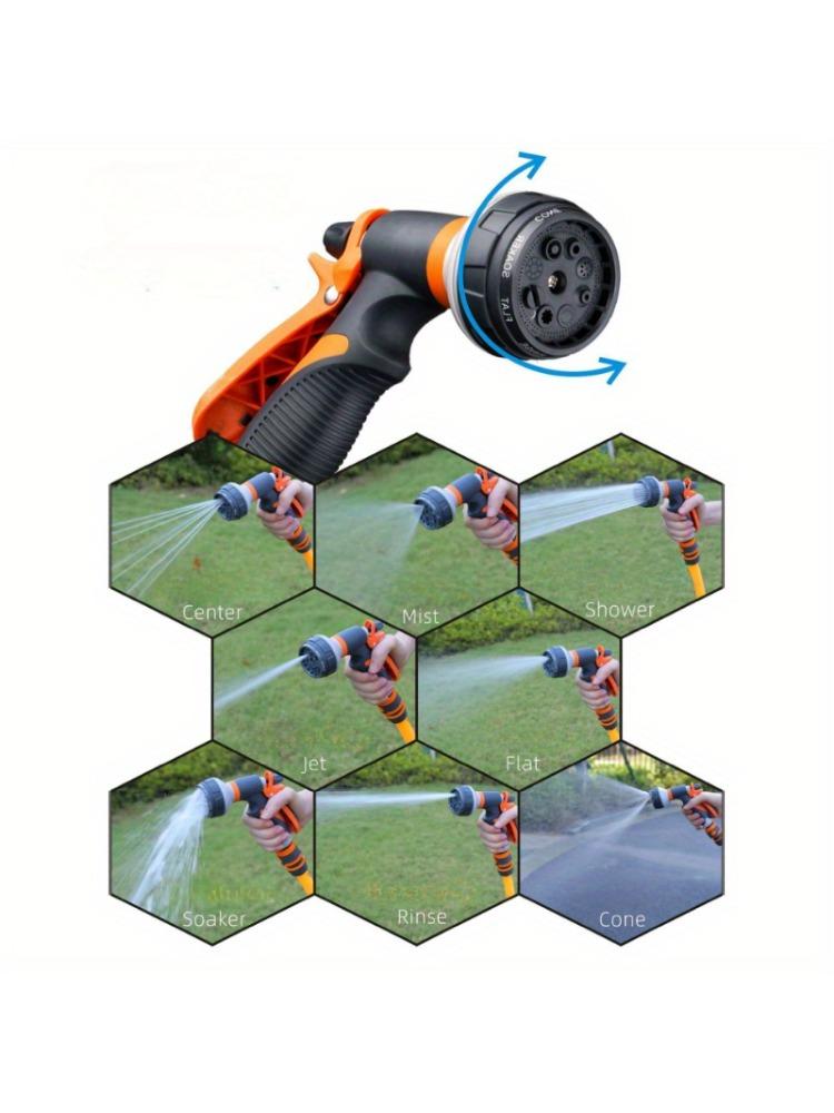 Aggiorna il lavaggio della tua auto e l'irrigazione del tuo giardino con questa Pistola ad Acqua ad Alta Pressione Regolabile a 8 Funzioni!