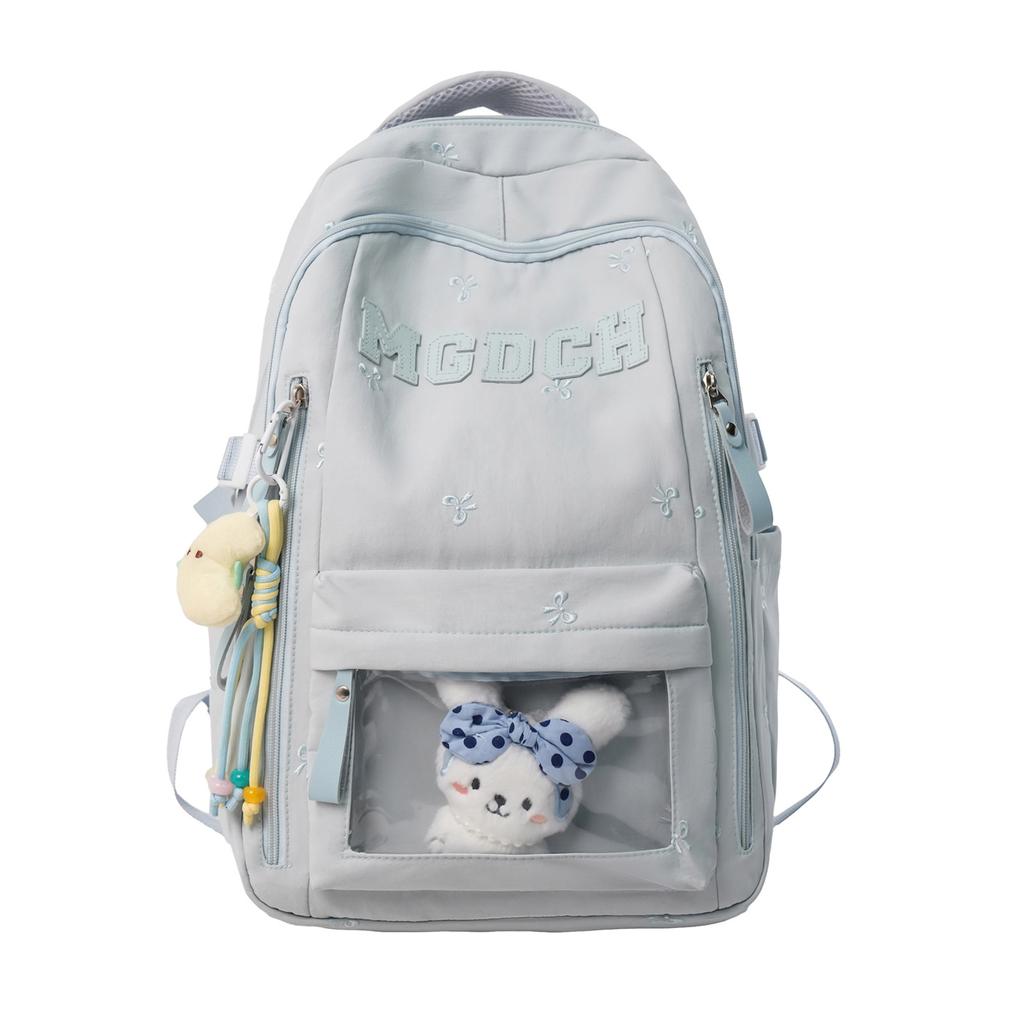 Schoolbag1011 New Korean Style School-Style Backpack for Girls' Middle and High School Large-Capacity School Bag Cute High-Value Lightweight Backpack