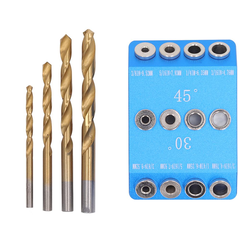 Drill Guide Jig 30 45 90 Degree Aluminum Alloy Angle Drill Jig for Woodworking Cutting
