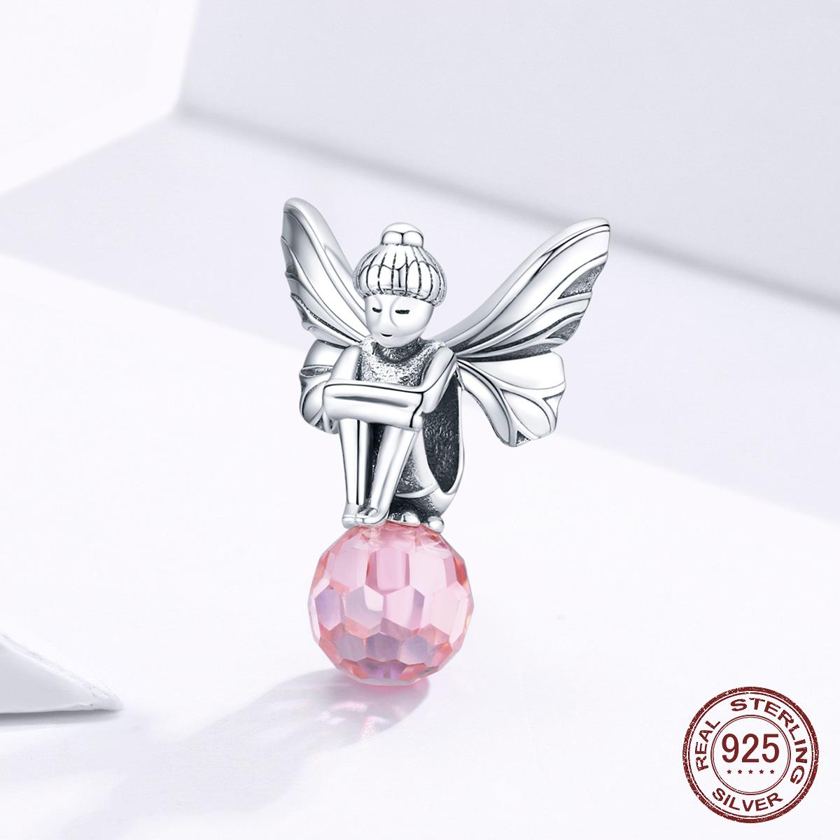 

925 стерлингового серебра цветок эльф фея шарм подходит оригинальный браслет бренда серебряные ювелирные изделия аксессуар