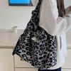 New simple leopard print bag, women's versatile commuting large-capacity satchel, student class child and mother tote bag