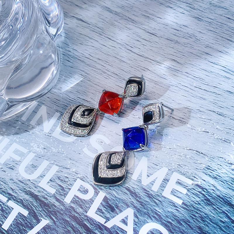 Micro-Diamond Opal Short Earrings, Femininity Super Fairy Earrings, Earrings.