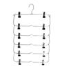 1PC Multilayer Clothes Hangers with 12 Clips Clothing Storage Rack Holder Drying Wardrobe Folding Pants Clothes Metal Skirt Rack