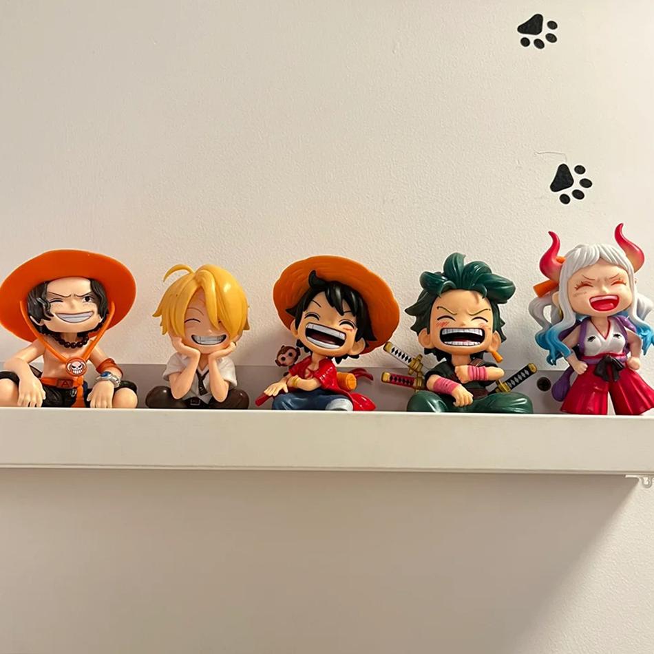 Hot 5Pcs/set One Piece Anime Figure Luffy Zoro Sanji Ace Yamato Figure Big Laugh Luffy Pvc Model Doll Collection Toy Gifts