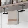 Self-Adhesive Towel Bar Holder Without Drilling Hole Tower Rack Hanger Shelf Storage Bathroom Towel Rod Bath Kitchen Towel Rail