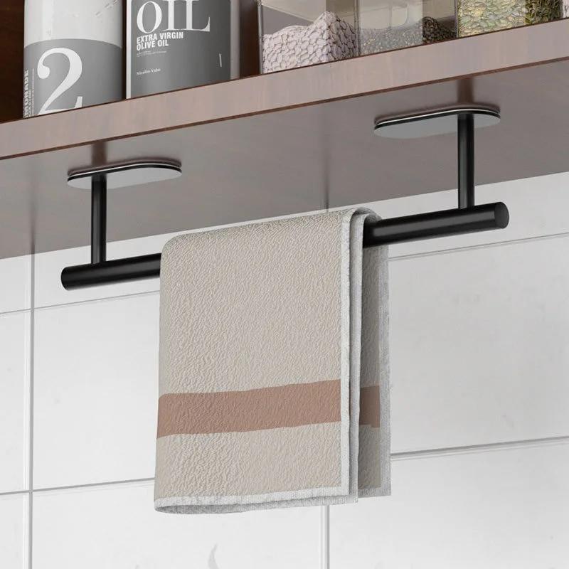 Self-Adhesive Towel Bar Holder Without Drilling Hole Tower Rack Hanger Shelf Storage Bathroom Towel Rod Bath Kitchen Towel Rail