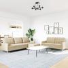 Vidaxl 3-Cz. Sofa Set with Footrest, Cream, Fabric Upholstered