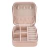 Portable Jewelry Case with Zipper 4 Grids Large Capacity Partition Storage Soft Lining Mini Jewelry Storage Box for