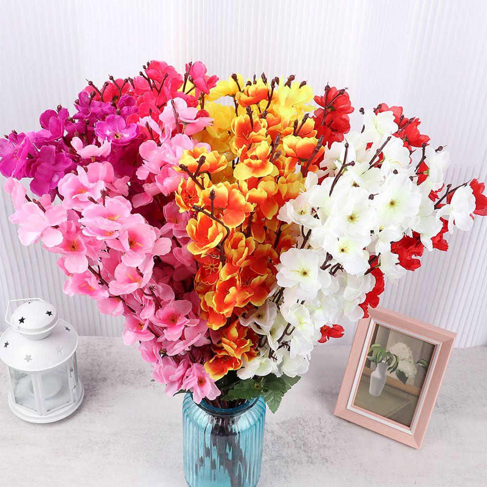 Floral Arrangement Lifelike Peach Blossom 7 Branches Home Decorations  Party Decor Supplies