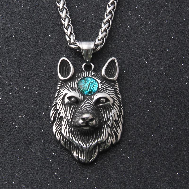 

Кельтское ожерелье с головой волка для мужчин Модный кулон Ретро Панк украшение Подарок Single pendant