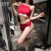 Suspender Pajamas Sexy Lace Suspender Large Size Shorts Women's Loungewear Sex Passion Temptation Uniform Set