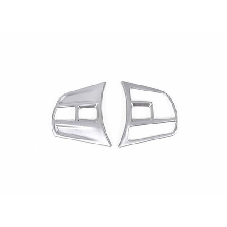 For BMW 3 4 Series GT 2013- ABS Silver Steering Wheel Button Cover Trim 2PCS